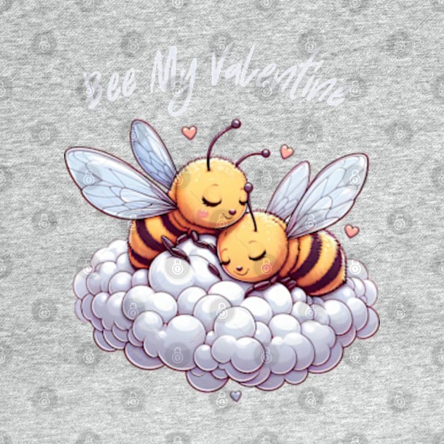 couple of bees embracing on a cloud, Bee My Valentine by StyleTops
